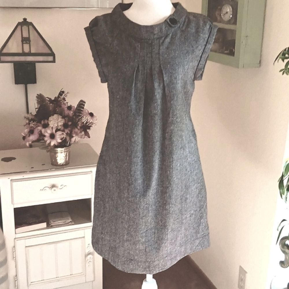 Papillon Blanc Heathered Gray Shift Dress